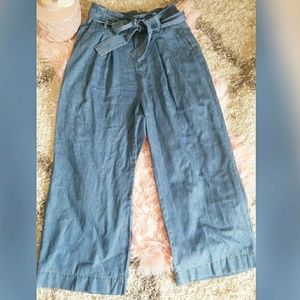 soft denim palazzo pants